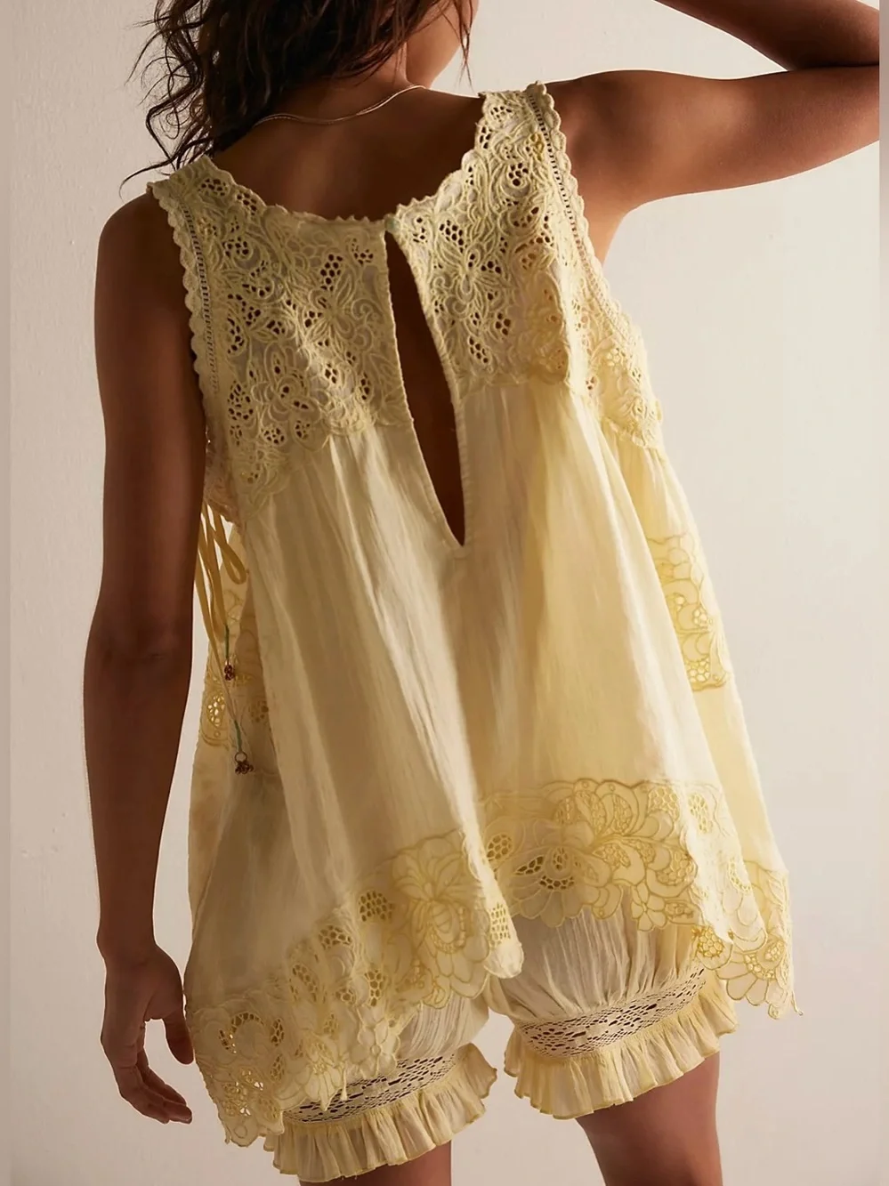 NWT Free People FP Intimately Eye Catcher Bloomsie Romper - Double Butter S M L
